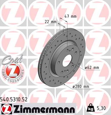 Zimmermann 540.5310.52 - Discofreno autozon.pro