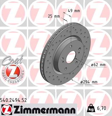 Zimmermann 540.2494.52 - Discofreno autozon.pro