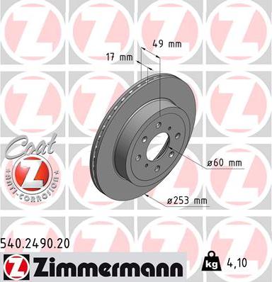 Zimmermann 540.2490.20 - Discofreno autozon.pro