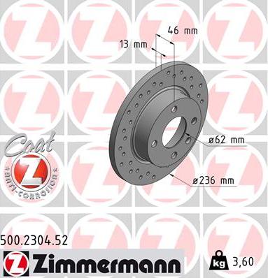 Zimmermann 500.2304.52 - Discofreno autozon.pro