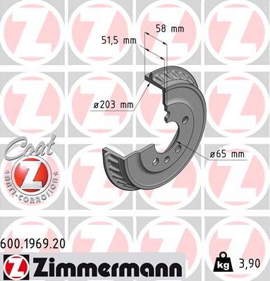 Zimmermann 600.1969.20 - Tamburo freno autozon.pro