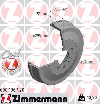 Zimmermann 600.1967.20 - Tamburo freno autozon.pro