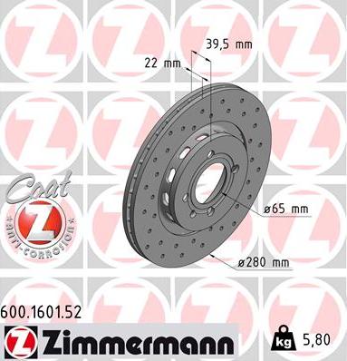 Zimmermann 600.1601.52 - Discofreno autozon.pro