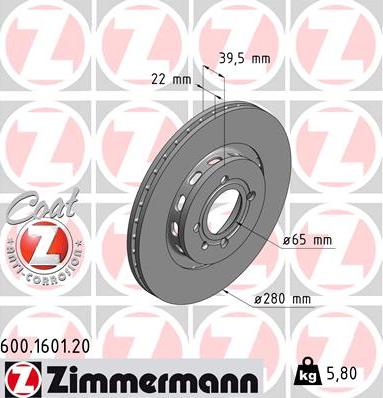 Zimmermann 600.1601.20 - Discofreno autozon.pro