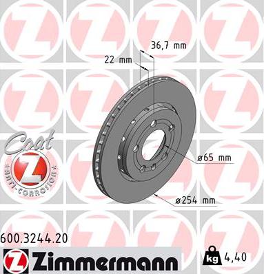 Zimmermann 600.3244.20 - Discofreno autozon.pro