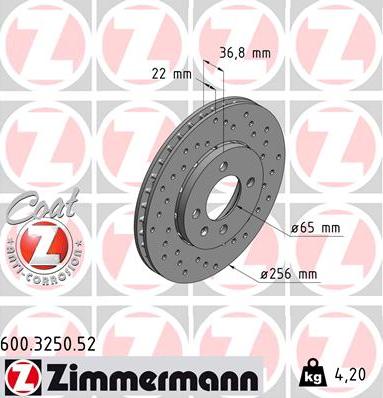 Zimmermann 600.3250.52 - Discofreno autozon.pro