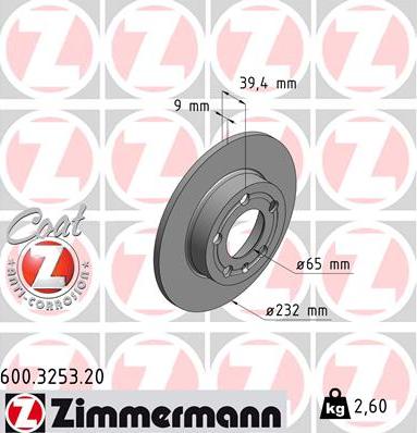 Zimmermann 600.3253.20 - Discofreno autozon.pro