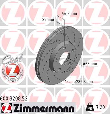 Zimmermann 600.3208.52 - Discofreno autozon.pro