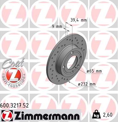 Zimmermann 600.3217.52 - Discofreno autozon.pro