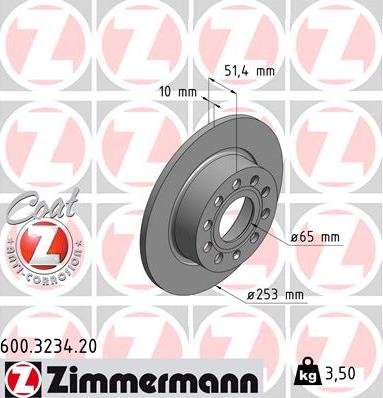 Zimmermann 600.3234.20 - Discofreno autozon.pro