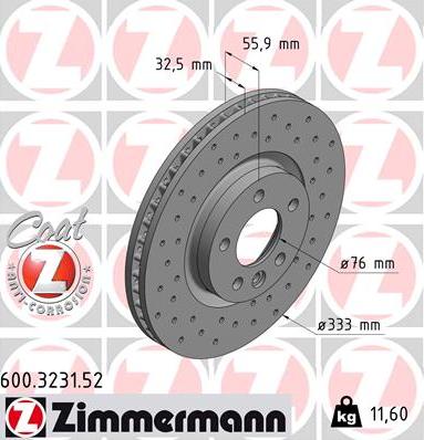 Zimmermann 600.3231.52 - Discofreno autozon.pro