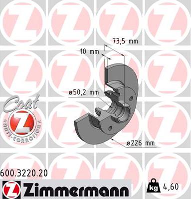 Zimmermann 600.3220.20 - Discofreno autozon.pro