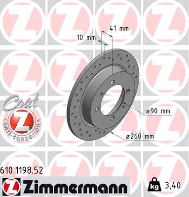 Zimmermann 610.1198.52 - Discofreno autozon.pro