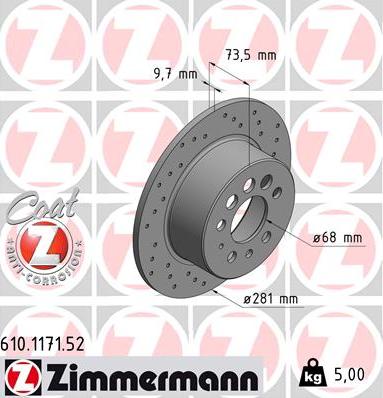 Zimmermann 610.1171.52 - Discofreno autozon.pro