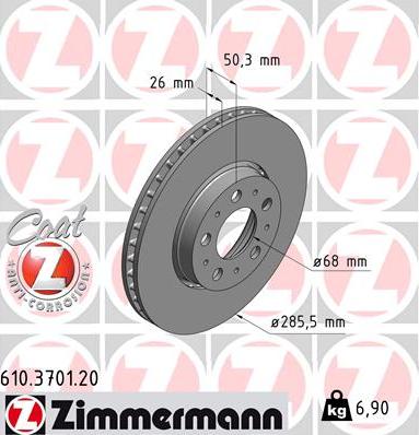 Zimmermann 610.3701.20 - Discofreno autozon.pro