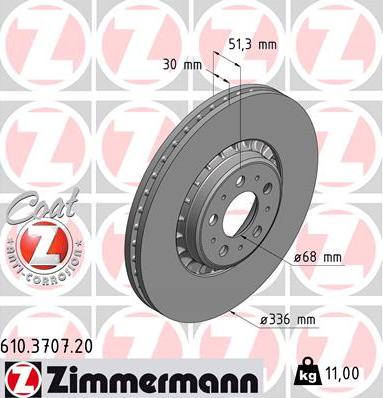 Zimmermann 610.3707.20 - Discofreno autozon.pro