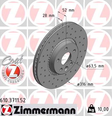 Zimmermann 610.3711.52 - Discofreno autozon.pro