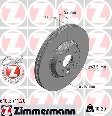 Zimmermann 610.3711.20 - Discofreno autozon.pro