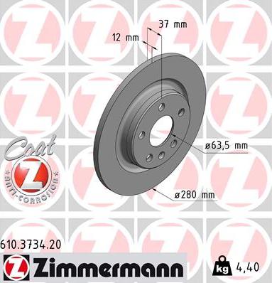 Zimmermann 610.3734.20 - Discofreno autozon.pro