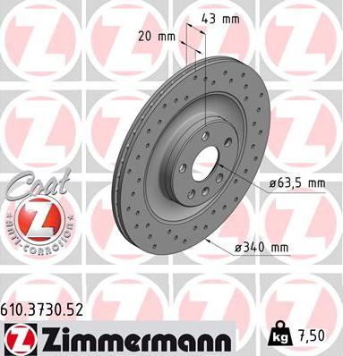 Zimmermann 610.3730.52 - Discofreno autozon.pro