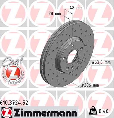 Zimmermann 610.3724.52 - Discofreno autozon.pro