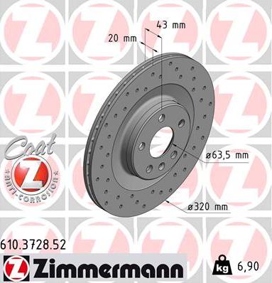 Zimmermann 610.3728.52 - Discofreno autozon.pro