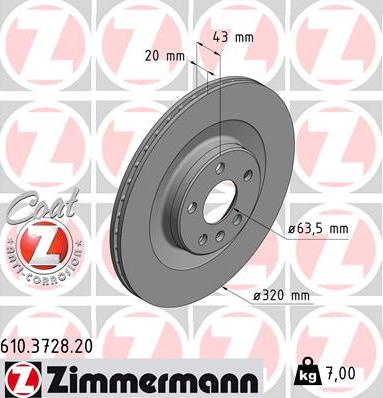 Zimmermann 610.3728.20 - Discofreno autozon.pro