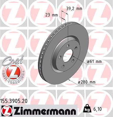 Zimmermann 155.3905.20 - Discofreno autozon.pro