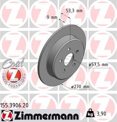 Zimmermann 155.3906.20 - Discofreno autozon.pro