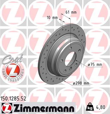 Zimmermann 150.1285.52 - Discofreno autozon.pro