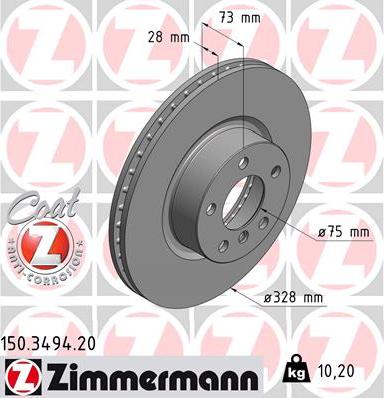 Zimmermann 150.3494.20 - Discofreno autozon.pro