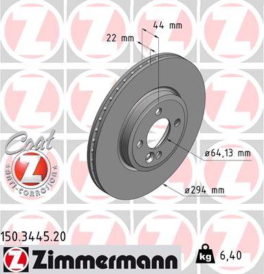 Zimmermann 150.3445.20 - Discofreno autozon.pro