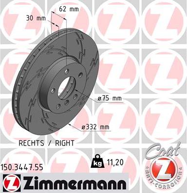 Zimmermann 150.3447.55 - Discofreno autozon.pro