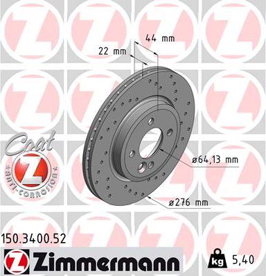 Zimmermann 150.3400.52 - Discofreno autozon.pro