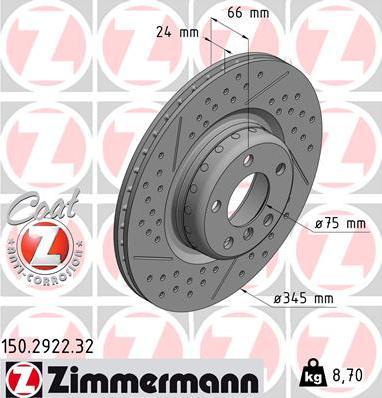 Zimmermann 150.2922.32 - Discofreno autozon.pro