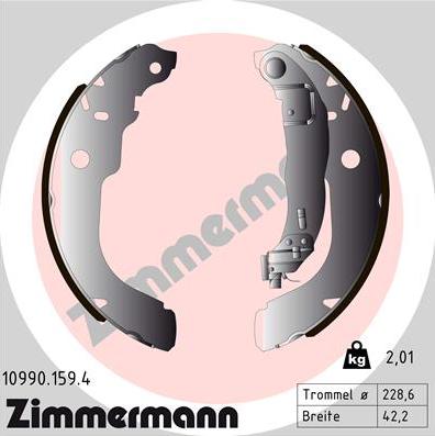 Zimmermann 10990.159.4 - Kit ganasce freno autozon.pro