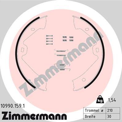 Zimmermann 10990.159.1 - Kit ganasce, Freno stazionamento autozon.pro