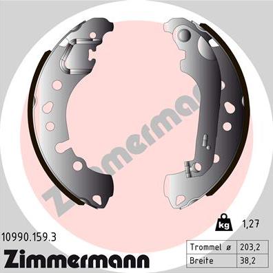 Zimmermann 10990.159.3 - Kit ganasce freno autozon.pro