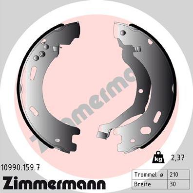 Zimmermann 10990.159.7 - Kit ganasce, Freno stazionamento autozon.pro