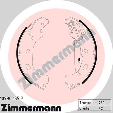 Zimmermann 10990.155.7 - Kit ganasce freno autozon.pro