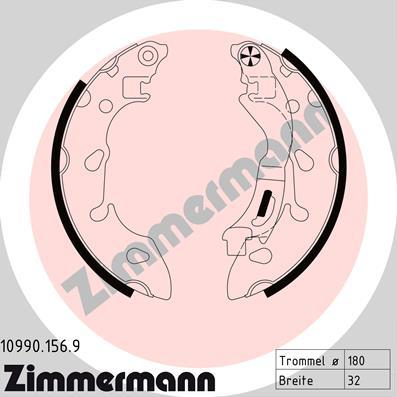 Zimmermann 10990.156.9 - Kit ganasce freno autozon.pro