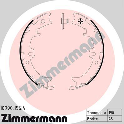 Zimmermann 10990.156.4 - Kit ganasce, Freno stazionamento autozon.pro