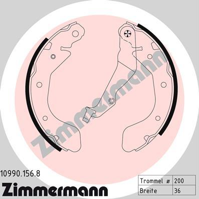 Zimmermann 10990.156.8 - Kit ganasce freno autozon.pro