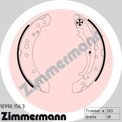 Zimmermann 10990.156.3 - Kit ganasce freno autozon.pro