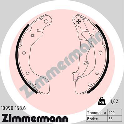 Zimmermann 10990.158.6 - Kit ganasce freno autozon.pro