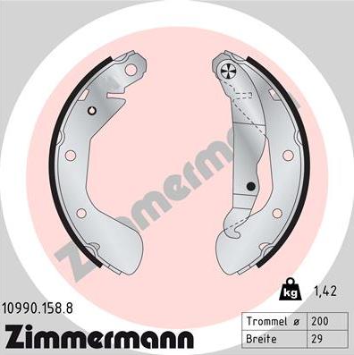 Zimmermann 10990.158.8 - Kit ganasce freno autozon.pro