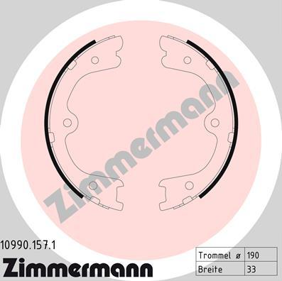 Zimmermann 10990.157.1 - Kit ganasce, Freno stazionamento autozon.pro