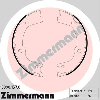 Zimmermann 10990.157.8 - Kit ganasce, Freno stazionamento autozon.pro