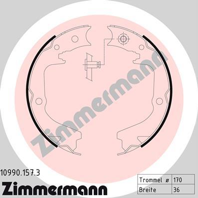 Zimmermann 10990.157.3 - Kit ganasce, Freno stazionamento autozon.pro