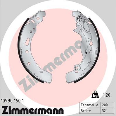 Zimmermann 10990.160.1 - Kit ganasce freno autozon.pro